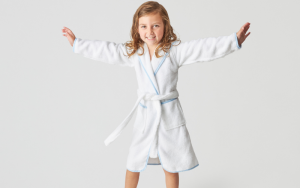 little girl in robe