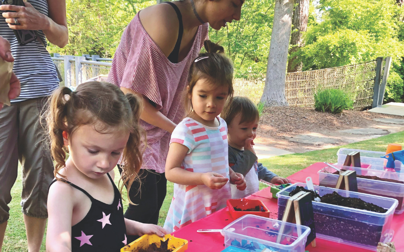 Kids making arts and crafts