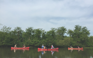 people canoeing