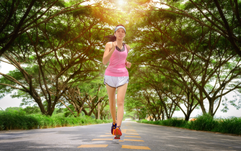 a girl running