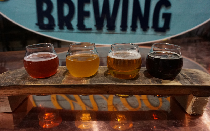 a flight of beers