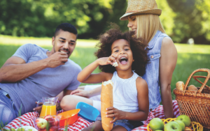 family having a picnic