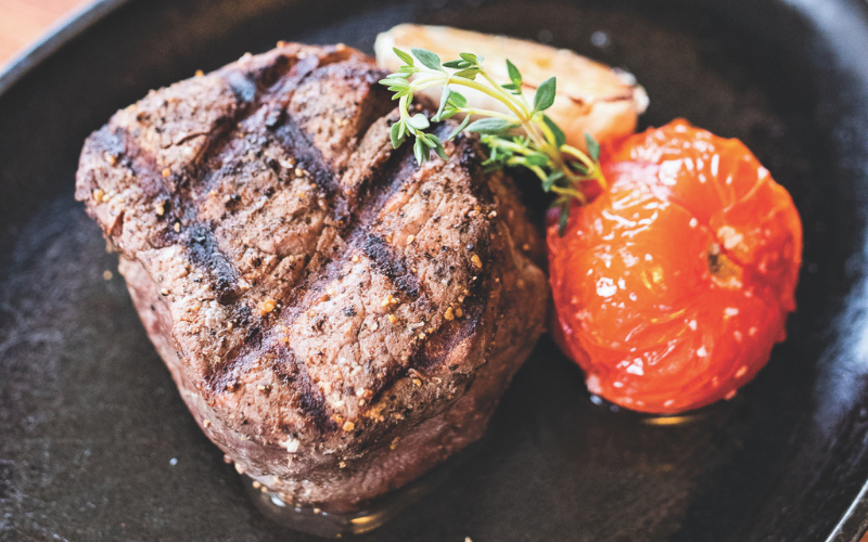 steak on a plate