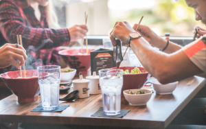 people eating ramen