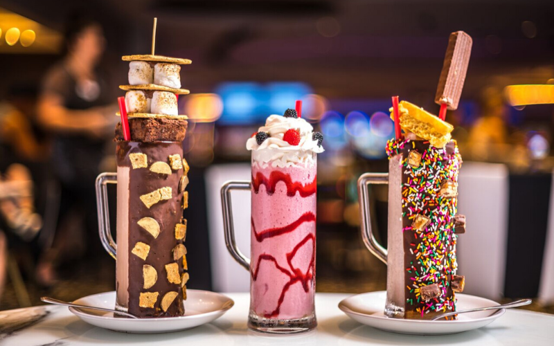 Milkshakes at The Sugar Factory