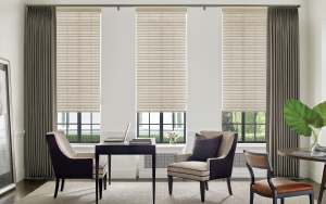 Blinds and drapes for wall to ceiling windows