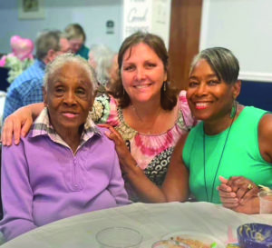 Three women in assisted living home