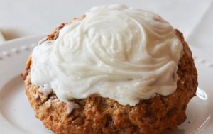 Scone with white icing
