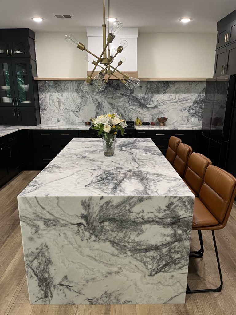 Marble kitchen island