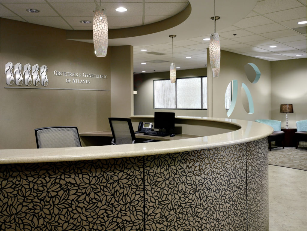 Reception space in OBGYN office