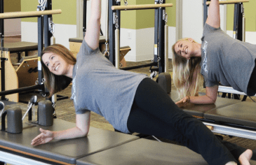 Women doing pilates class