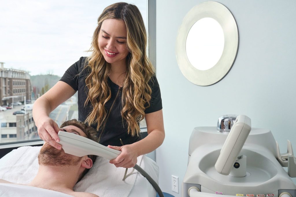 Woman working in a spa