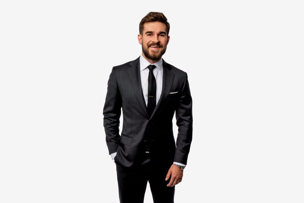 Man in suit with white background